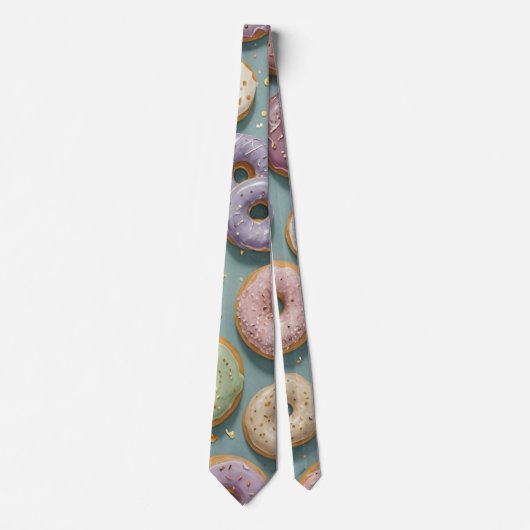 Een Whimsicale Pastelkleurige Donut Droom Stropdas (Voorkant)