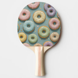 Een Whimsicale Pastelkleurige Donut Droom Tafeltennisbatje