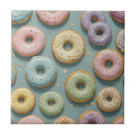 Een Whimsicale Pastelkleurige Donut Droom Tegeltje