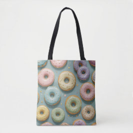 Een Whimsicale Pastelkleurige Donut Droom Tote Bag