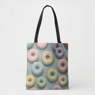 Een Whimsicale Pastelkleurige Donut Droom Tote Bag