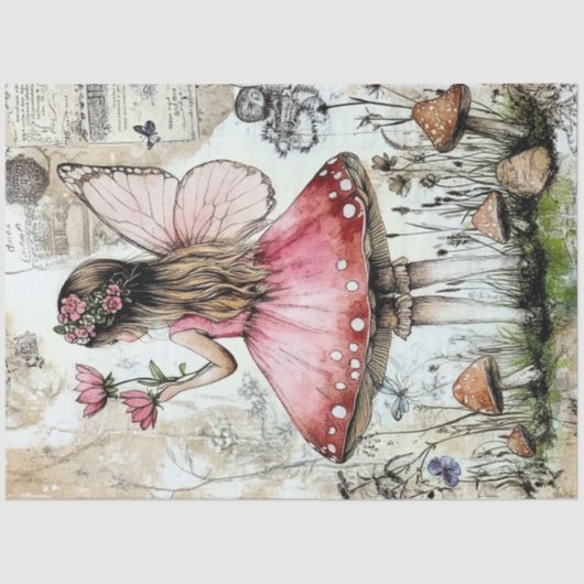 Een Whimsy Coquette Fairy Series Design #9 Tissuepapier (Voorkant)