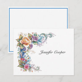 Een whimsy van Rozen van uw bureau een persoonlijk Notitiekaartje