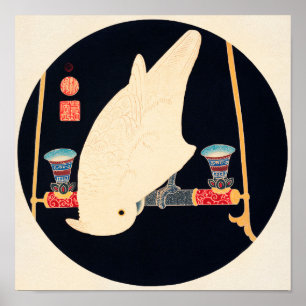 Een White Macaw Illustratie van Ito Jakuchu Poster