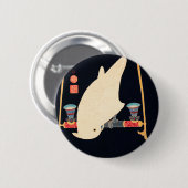 Een White Macaw Illustratie van Ito Jakuchu Ronde Button 5,7 Cm (Voorkant /achterkant)