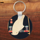 Een White Macaw Illustratie van Ito Jakuchu Sleutelhanger (Voorkant)