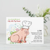 Een wie roast? Pig Roast Invitation Kaart (Staand voorkant)