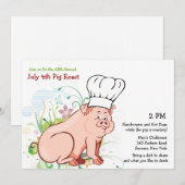 Een wie roast? Pig Roast Invitation Kaart (Voorkant / Achterkant)