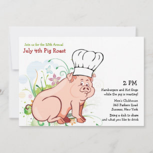 Een wie roast? Pig Roast Invitation Kaart
