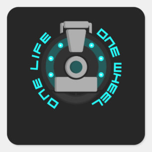 Eén wiel EUC Neon Style Vierkante Sticker