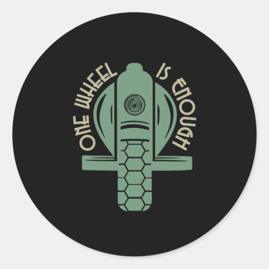Één wiel is Genoeg Monowheel EUC Ronde Sticker (Voorkant)