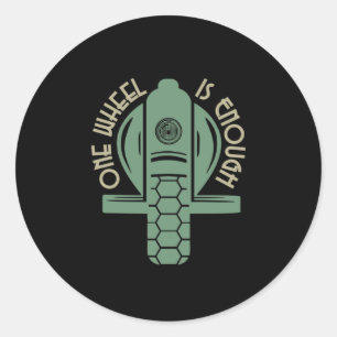 Eén wiel is genoeg Monowiel EUC Ronde Sticker