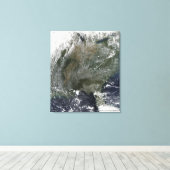 Een wielachtig patroon van hogedrukwolken canvas afdruk (Insitu (Houten vloer))