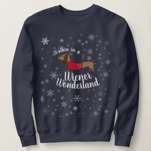 Een Wiener Wonderland Dachshund Doxie Trui (Design voorkant)