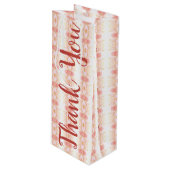 Een wijnbedankzak in Coral Pink Wijn Cadeautas (Voorkant Gekanteld)