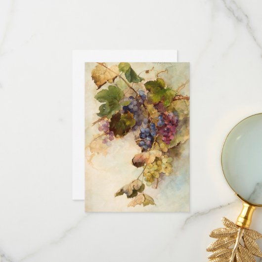 Een wijnstok van druiven door Franz Bischoff Bedankkaart (Voorkant / Achterkant in situ)