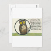 een wijze oude uil briefkaart (Voorkant / Achterkant)