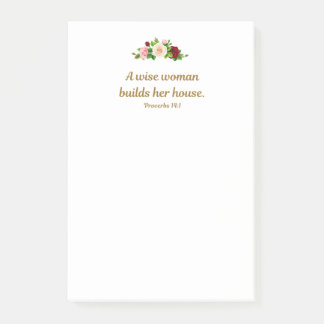 "Een wijze vrouw bouwt haar huis." 4 "x6" Custom Post-it® Notes