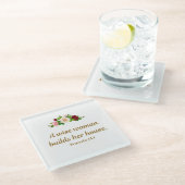 "Een wijze vrouw bouwt haar huis" Glazen Onderzetter (Schuin)