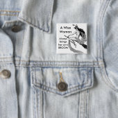 een wijze vrouw vierkante button 5,1 cm (In situ)