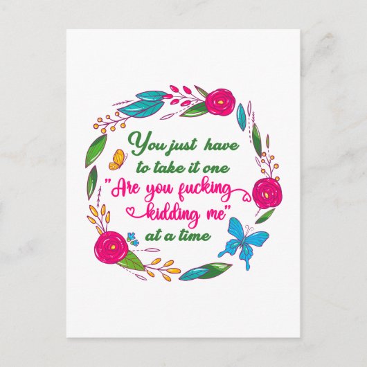 Een Wijze Vrouw Zei Eens Ik Ben Weg Hier Briefkaart (Voorkant)