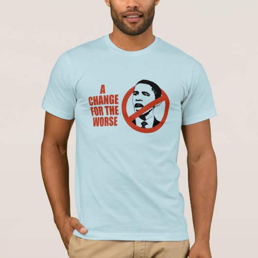 EEN WIJZIGING VOOR DE VERANDERING/ANTI-OBAMA T-SHI T-SHIRT (Voorkant)