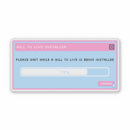 Een wil om te leven installer pop up sticker (Voorkant)