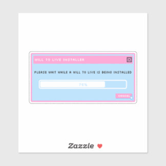 Een wil om te leven installer pop up sticker
