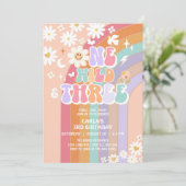 Een Wild en drie Daisy Rainbow Groovy Verjaardag Kaart (Staand voorkant)