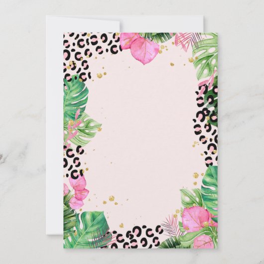 Een wild Oerwoud verlaat Baby shower Kaart (Achterkant)