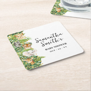 Een Wild One Animal Safari Baby shower Party Decor Kartonnen Onderzetters