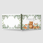 Een wild ONE Green Woodland Animals Baby shower Gastenboek (Volledig)
