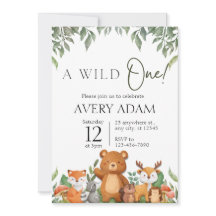 Een wild ONE Green Woodland Animals Baby shower