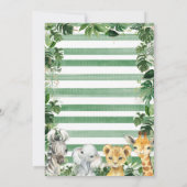 Een Wild One Oerwoud Safari Animals Baby shower Kaart (Achterkant)