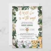 Een Wild One Oerwoud Safari Animals Baby shower Kaart (Voorkant)