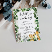 Een Wild One Oerwoud Safari Animals Baby shower Kaart