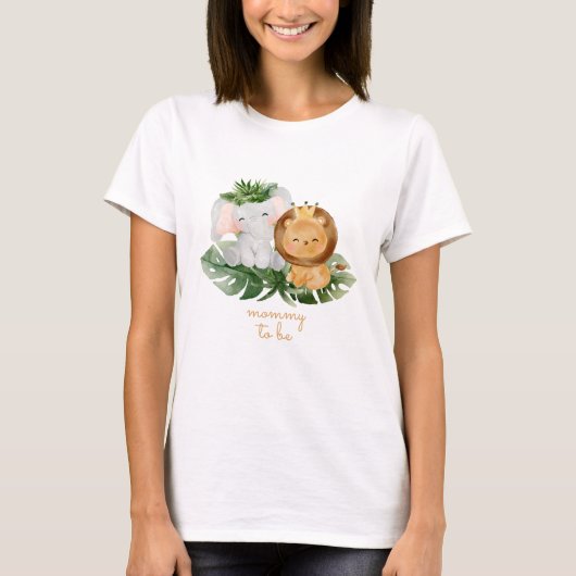 Een Wild One Safari Dieren Baby shower Moeder om t T-shirt (Voorkant)
