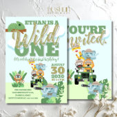 Een Wild One Safari verjaardagsfeest Oerwoud thema Kaart
