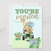 Een Wild One Safari verjaardagsfeest Oerwoud thema Kaart (Achterkant)