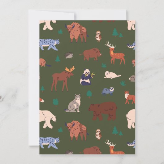 Een Wild One Schattige Oerwoud Safari Baby shower Kaart (Achterkant)