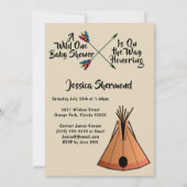 Een Wild One Tribal Arrows & Teepee Tent Baby show Kaart (Voorkant)