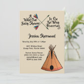 Een Wild One Tribal Arrows & Teepee Tent Baby show Kaart (Staand voorkant)