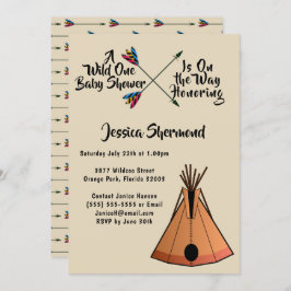 Een Wild One Tribal Arrows & Teepee Tent Baby show Kaart