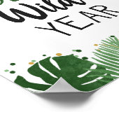 Eén Wild Year Tropical Safari Boy Birthday Sign Poster (Hoek)