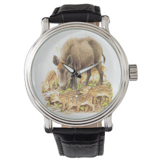 Een wild zwijn en baby's horloge