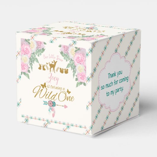 Een wilde 1 - Eerste verjaardag Bedankdoosjes (Achterkant)