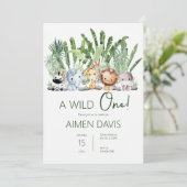 Een wilde! 1e verjaardag kaart (Staand voorkant)