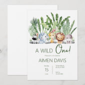 Een wilde! 1e verjaardag kaart (Voorkant / Achterkant)