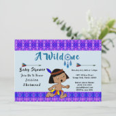 Een wilde Baby shower stampijlen Abstract blauw Kaart (Staand voorkant)