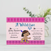 Een Wilde Baby shower stampijlen Abstract roze Kaart (Staand voorkant)